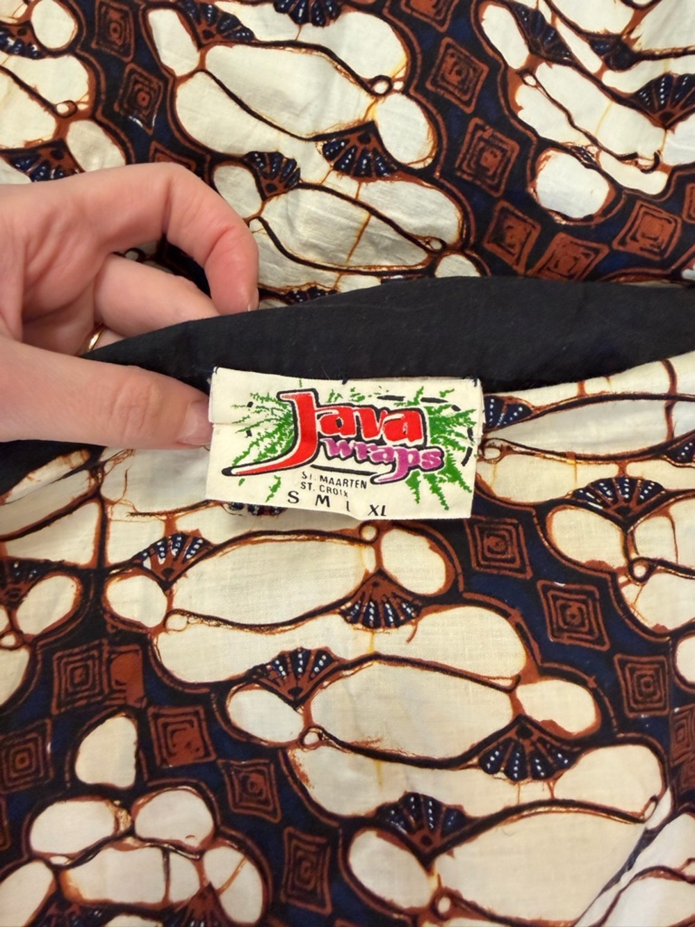 Vintage Java Wraps hand-dyed wrap skirt - Picture 2 of 5